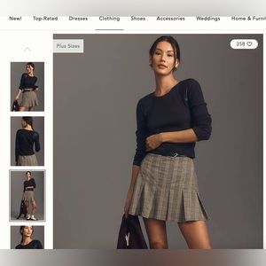 Anthropologie : Maeve Faux Leather- Inset Pullover in black size Medium